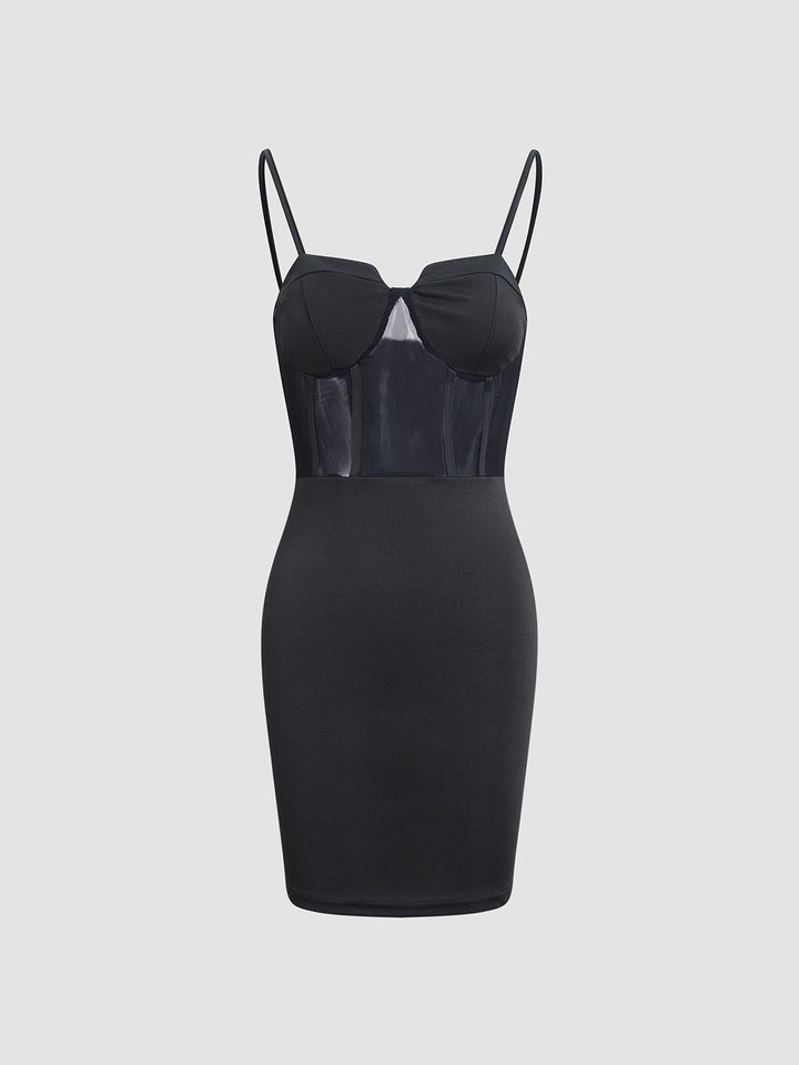 Bodycon Mesh Korset Korte Jurk