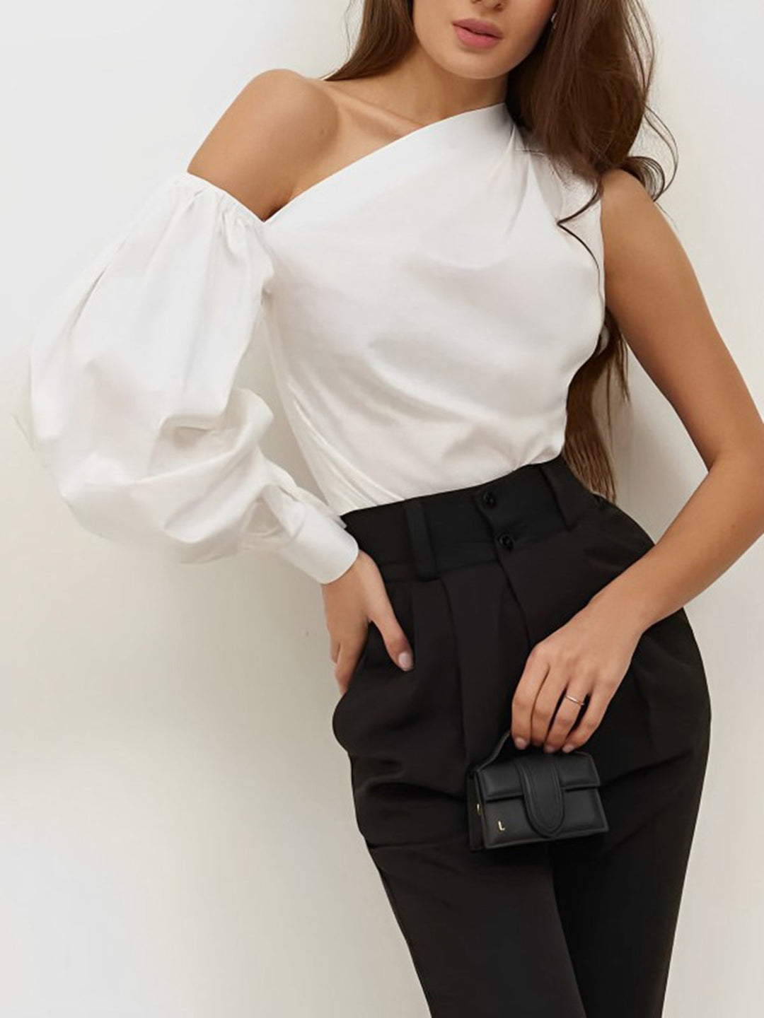 Asymmetrische Off Shoulder Blouse