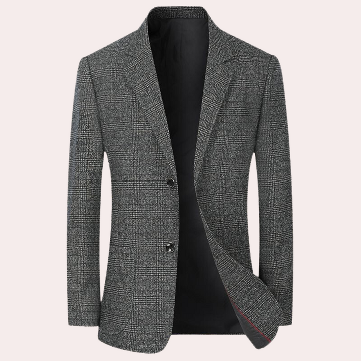 Formal retro plaid men's blazer